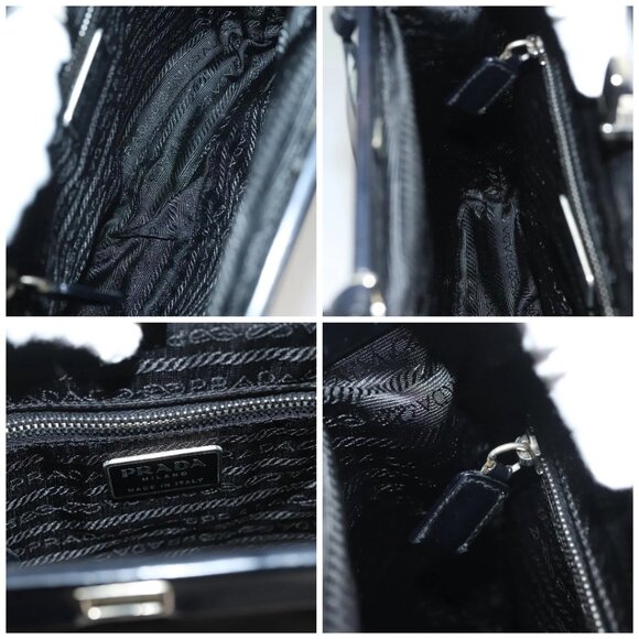 PRADA Shoulder Bag Nylon Black Silver Auth 130183 - Picture 15 of 16